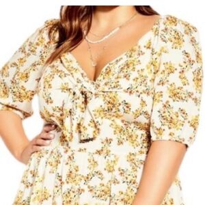 City Chic yellow Sorrento Dress. Size 16. NWT